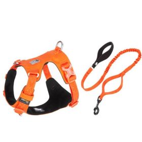 Large Pet Walking Dog Traction Rope Chest Strap (Option: Orange-XL)