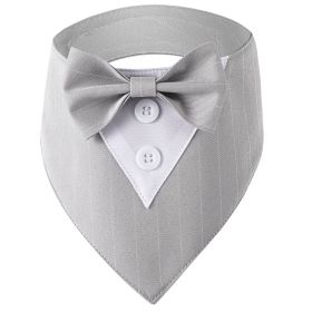 Pet Tie Banquet Suit Triangular Binder (Option: Striped Gray-XS)