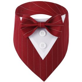 Pet Tie Banquet Suit Triangular Binder (Option: Striped Red-XS)