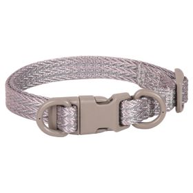 Double D Ring Release Buckle Webbing Dog Collar Reflective (Option: Gray-S)