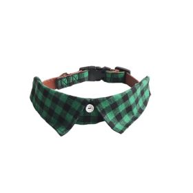 Pet Supplies Gentleman Dog Collar Bow Tie Detachable (Option: Green-L)