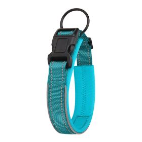 Pet Dog Reflective Polyester Collar (Option: Cyan-L)