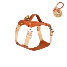 Outdoor Microfiber Vest Dog Leash Haulage Rope Package (Option: M-Red Brown)