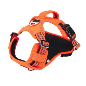 Vertical Handle Dog Traction Vest Explosion-proof Pet Sports Chest Strap (Option: Orange-XL)