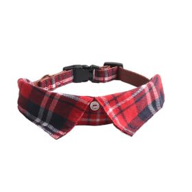 Pet Supplies Gentleman Dog Collar Bow Tie Detachable (Option: British Red-L)