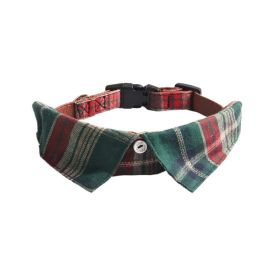 Pet Supplies Gentleman Dog Collar Bow Tie Detachable (Option: Christmas Green-M)