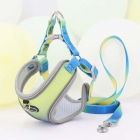 Pet Clothes Hand Holding Rope Out Dog Chest Strap (Option: Blue And Yellow-XL)