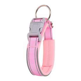 Pet Dog Reflective Polyester Collar (Option: Pink-M)