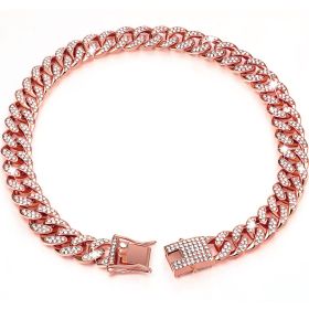 Diamond Hip Hop Dog Collar Necklace (Option: Rose Gold-26inch 65cm)